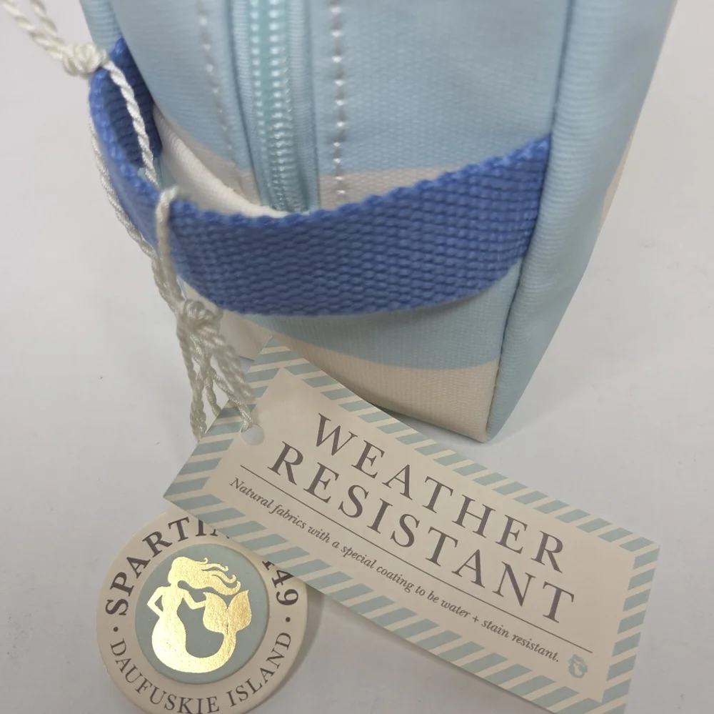 Spartina 449 Cosmetic Case Overboard Stripe Water Stain Resistant NWT